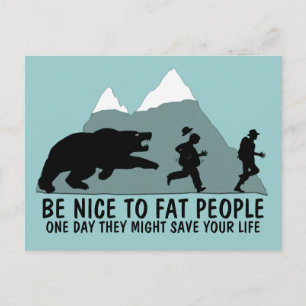 Funny fat joke postcard