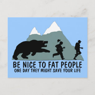 Funny fat kid postcard