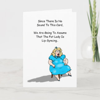 Funny Fat Lady Lip Sync Retirement Congratulations Card