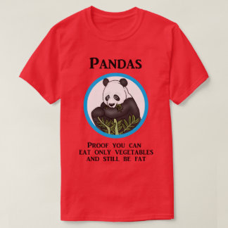 Funny Fat Panda, Vegetables Don't Work T-Shirt