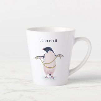 Funny Fat Penguin Weight Loss Diet Motivational Latte Mug