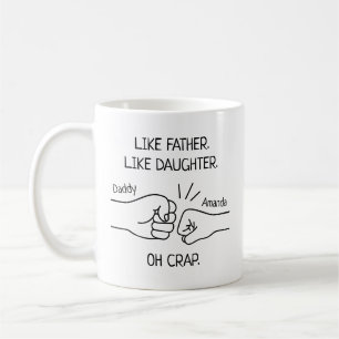 Funny Father Daughter Fist Bump Drawing Coffee Mug