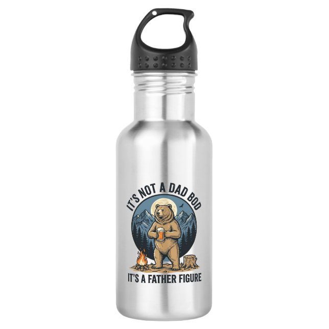 Funny Father Figure Bear Camping Vector Design_1 532 Ml Water Bottle (Front)