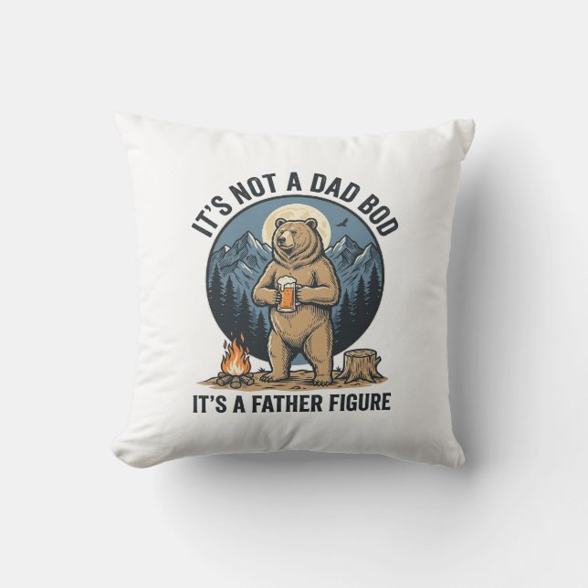 Funny Father Figure Bear Camping Vector Design_1 Cushion (Front)