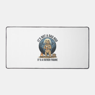 Funny Father Figure Bear Camping Vector Design_1 Desk Mat