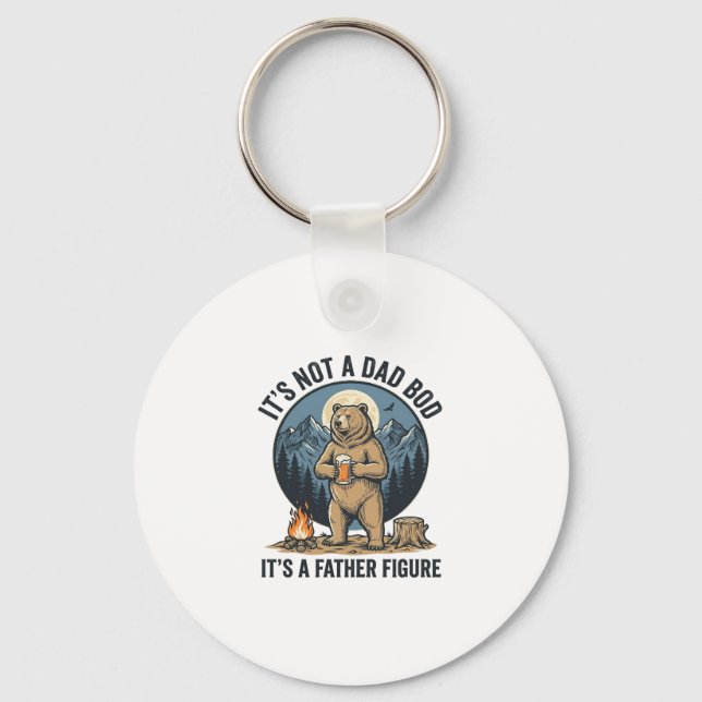 Funny Father Figure Bear Camping Vector Design_1 Key Ring (Front)