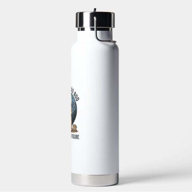 Funny Father Figure Bear Camping Vector Design_1 Water Bottle (Left)