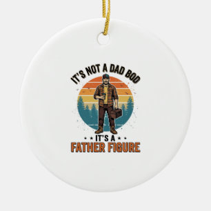 Funny Father Figure Vintage Dad Humor Shirt Design Ceramic Tree Decoration