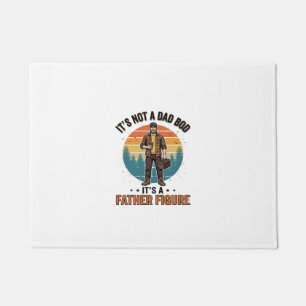 Funny Father Figure Vintage Dad Humor Shirt Design Doormat