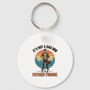 Funny Father Figure Vintage Dad Humour Shirt Desig Key Ring