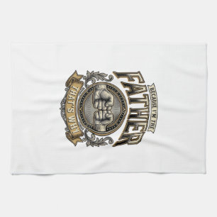 Funny Father Fist Bump Vintage Engraving Shirt Des Tea Towel