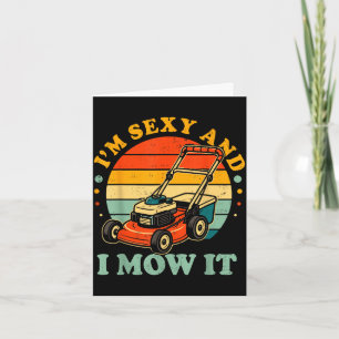Funny father mows mowing is therapy lawn mower dad card