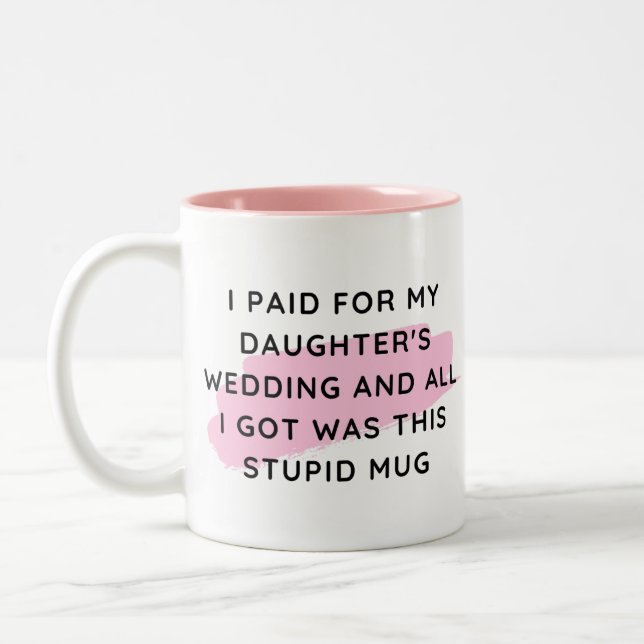 Funny Father Of Bride Gift, Wedding Gift For Dad Two-Tone Coffee Mug (Left)