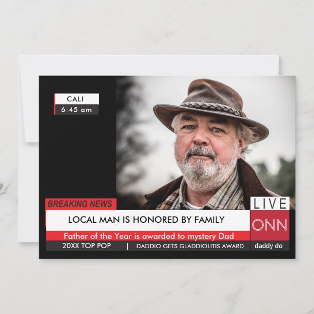 Funny Father’s day Card 🎉 Fake TV News (Front)