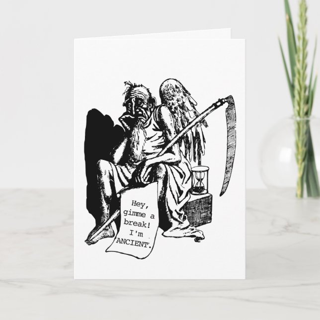 Funny Father Time  Father's Day Custom 5" X 7" Card (Front)