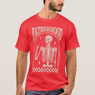 Funny Fatherhood Rock Skeleton Dad Life Vintage Fa T-Shirt