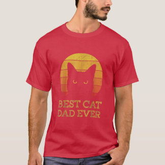 Funny Father's Day 2022 Vintage Best Cat Dad Ever T-Shirt