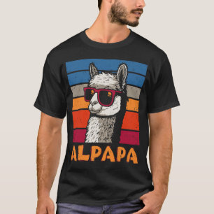 Funny Father's Day Alpapa Llama Alpaca Gift Dad T-Shirt