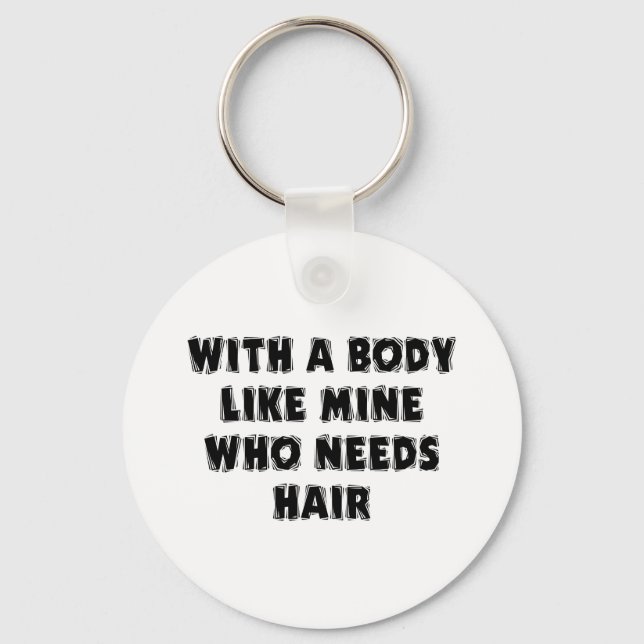 Funny Father's Day Bald Man Key Ring (Front)