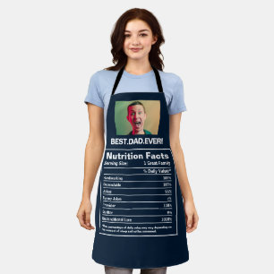 Funny Fathers Day Best Dad Ever Nutrition Facts Apron