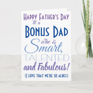 Funny Father's Day Bonus Dad Stepdad Card