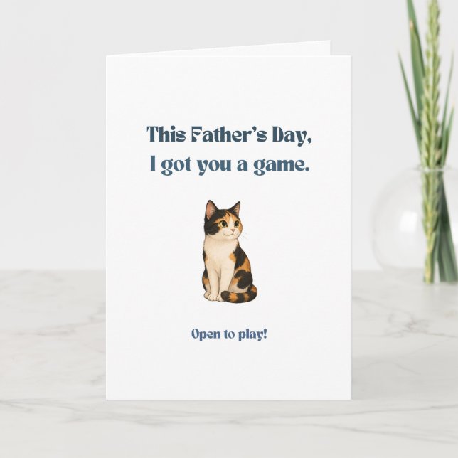 Funny Father's Day Card for Cat Dads Calico (Front)