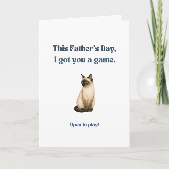 Funny Father's Day Card for Cat Dads Siamese (Front)