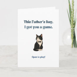 Funny Father's Day Card for Cat Dads Tuxedo Bowtie