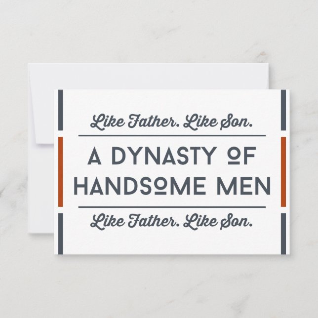 Funny Fathers day Card,Typography Handsome Dad Card (Front)