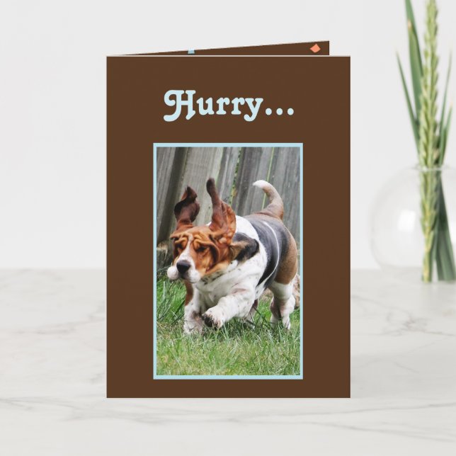 Funny "Father's Day" Card w/Cute Basset Hound (Front)