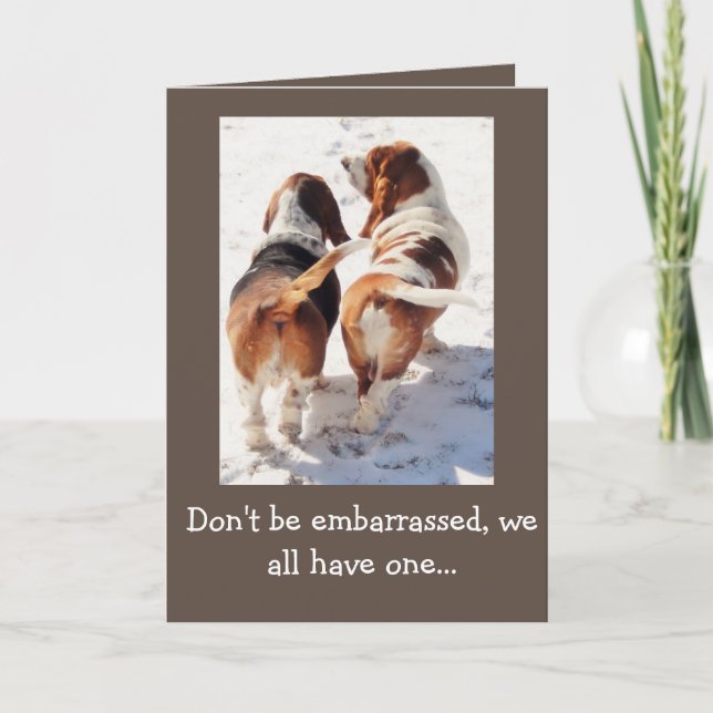 Funny "Father's Day Card" w/Cute Basset Hounds Card (Front)