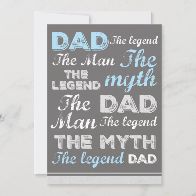 Funny fathers day cards Quote Grey Typography (Front)