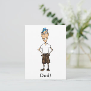 Funny Father's Day Cartoon Dad Postcard