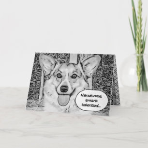 Funny Father's Day Corgi Card