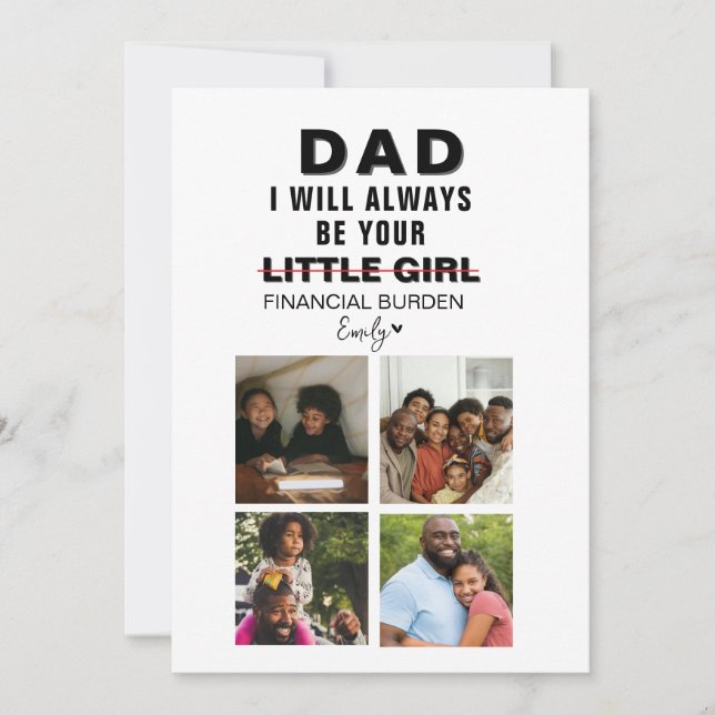 Funny Father's day-Dad | little girl Holiday Card (Front)