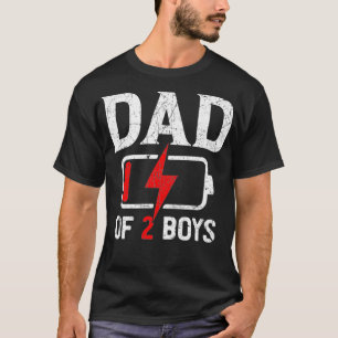 Funny Father's Day Dad of 2 Boys Gifts Idea Premi T-Shirt