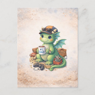 Funny Father's Day Dragon Dad Gift Postcard