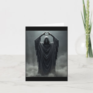 Funny fathers day ghost heart hands scary face card