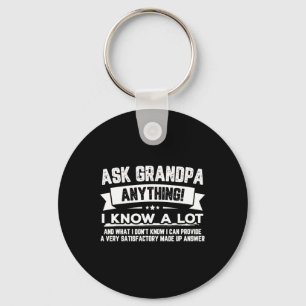 Funny Father's Day Gift 60th Ask Grandpa Anything  Key Ring