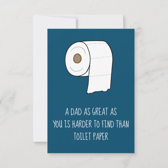 Funny Fathers Day Gift Love Dad Toilet Paper Thank You Card (Front)