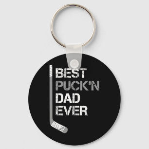 Funny Father's Day - Hockey Dad - Best Puck'n Dad Key Ring