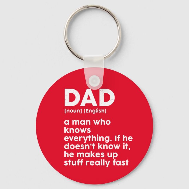 Funny Father's Day Humour Dad Dictionary Definitio Key Ring (Front)