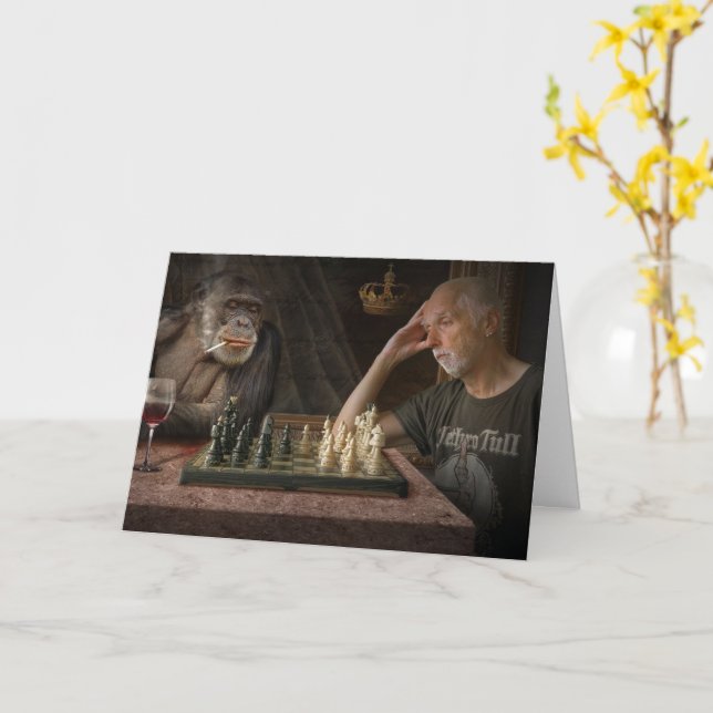 FUNNY FATHER'S DAY MONKEY CARD (Yellow Flower)