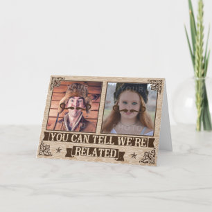 Funny Fathers Day Moustache Custom Family Photos Card