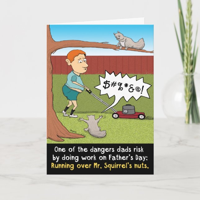 Funny Father's Day Nutty Squirrel Card (Front)
