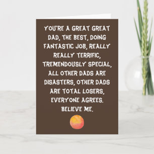 Funny Father's Day Overly Superlative speech Card