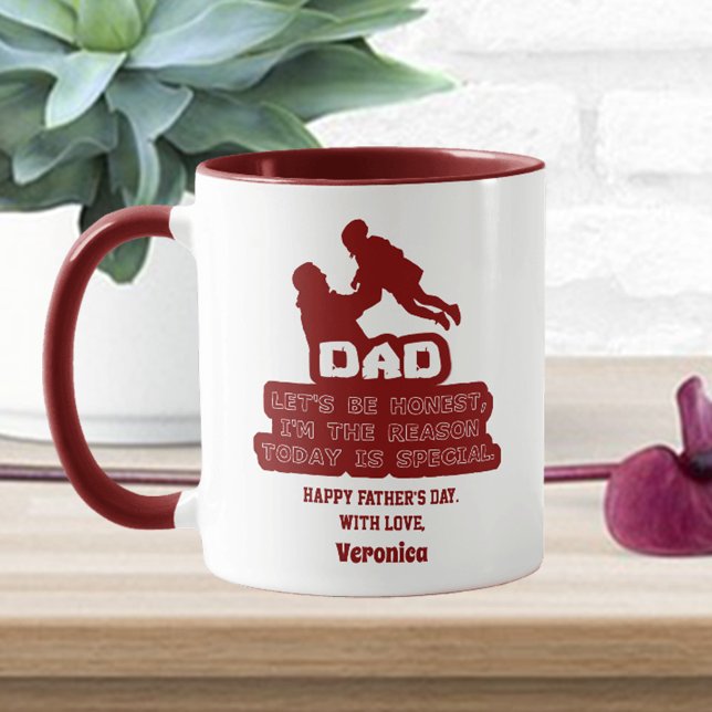 Funny Father's Day Personalised Maroon Mug (Creator Uploaded)