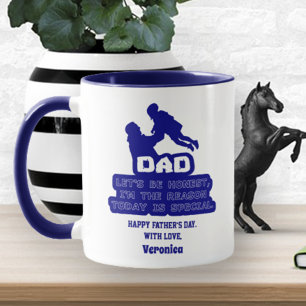 Funny Father's Day Personalised Name Blue Mug