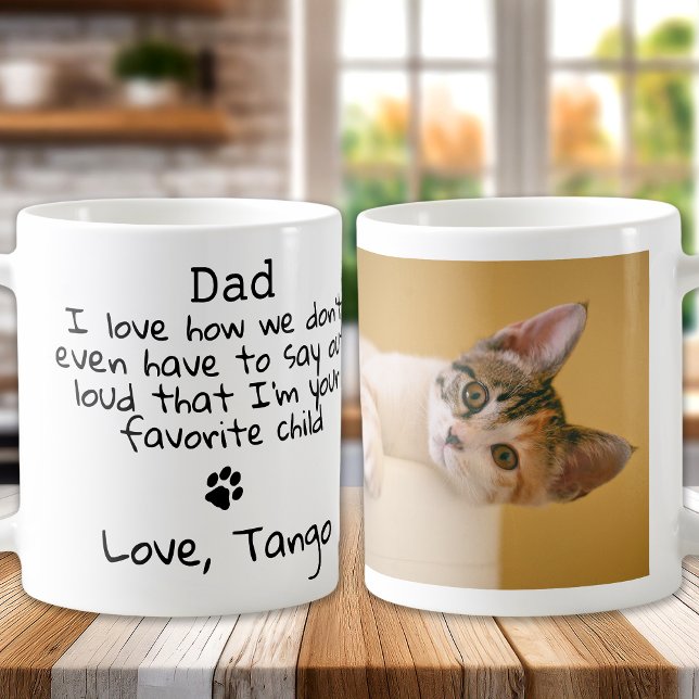 Funny Father's Day Personalised Photo Dog Cat Dad Coffee Mug (Creator Uploaded)