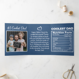 Funny Father's Day Photo Nutrition Tri-Fold Card